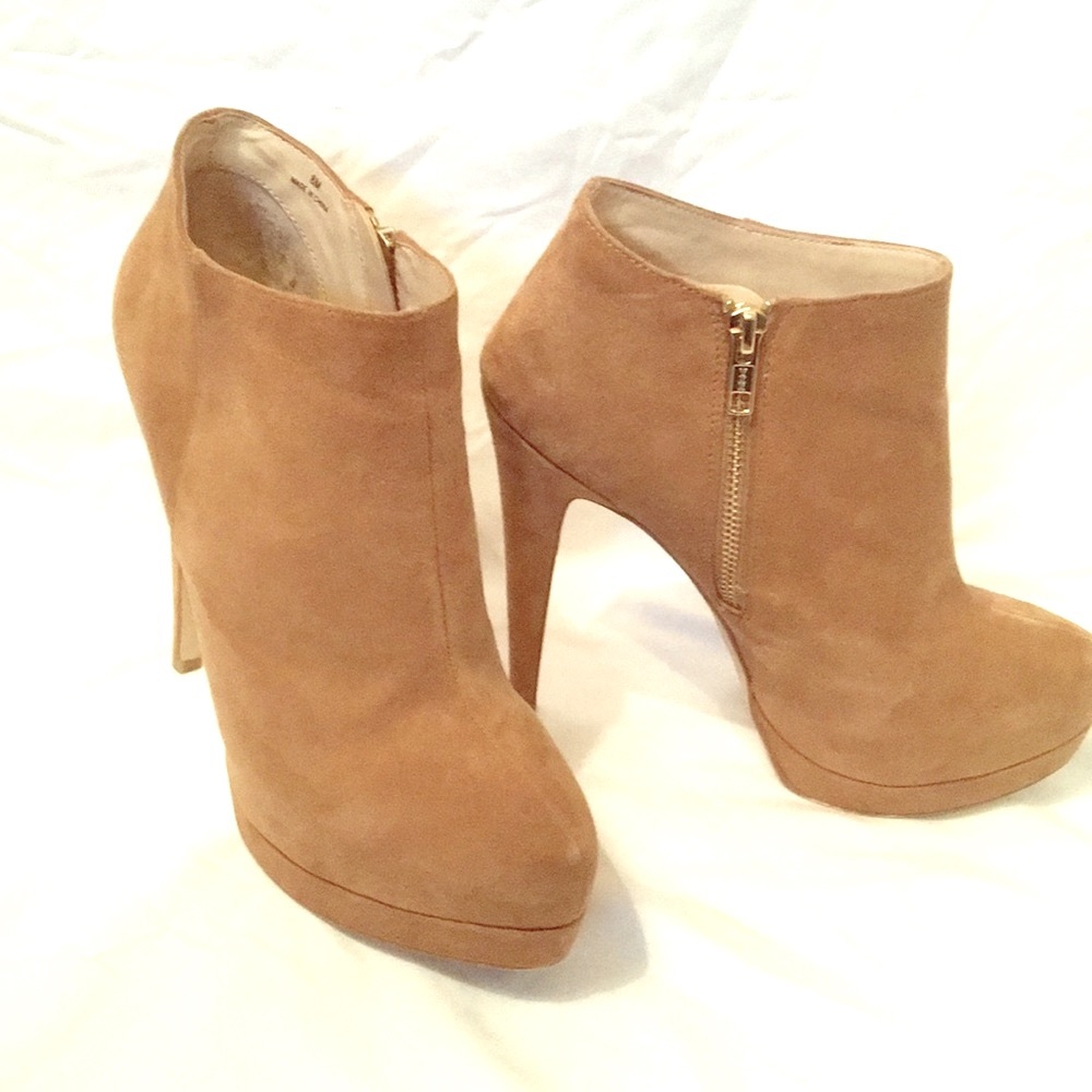 Suede platform booties - perfect condition!